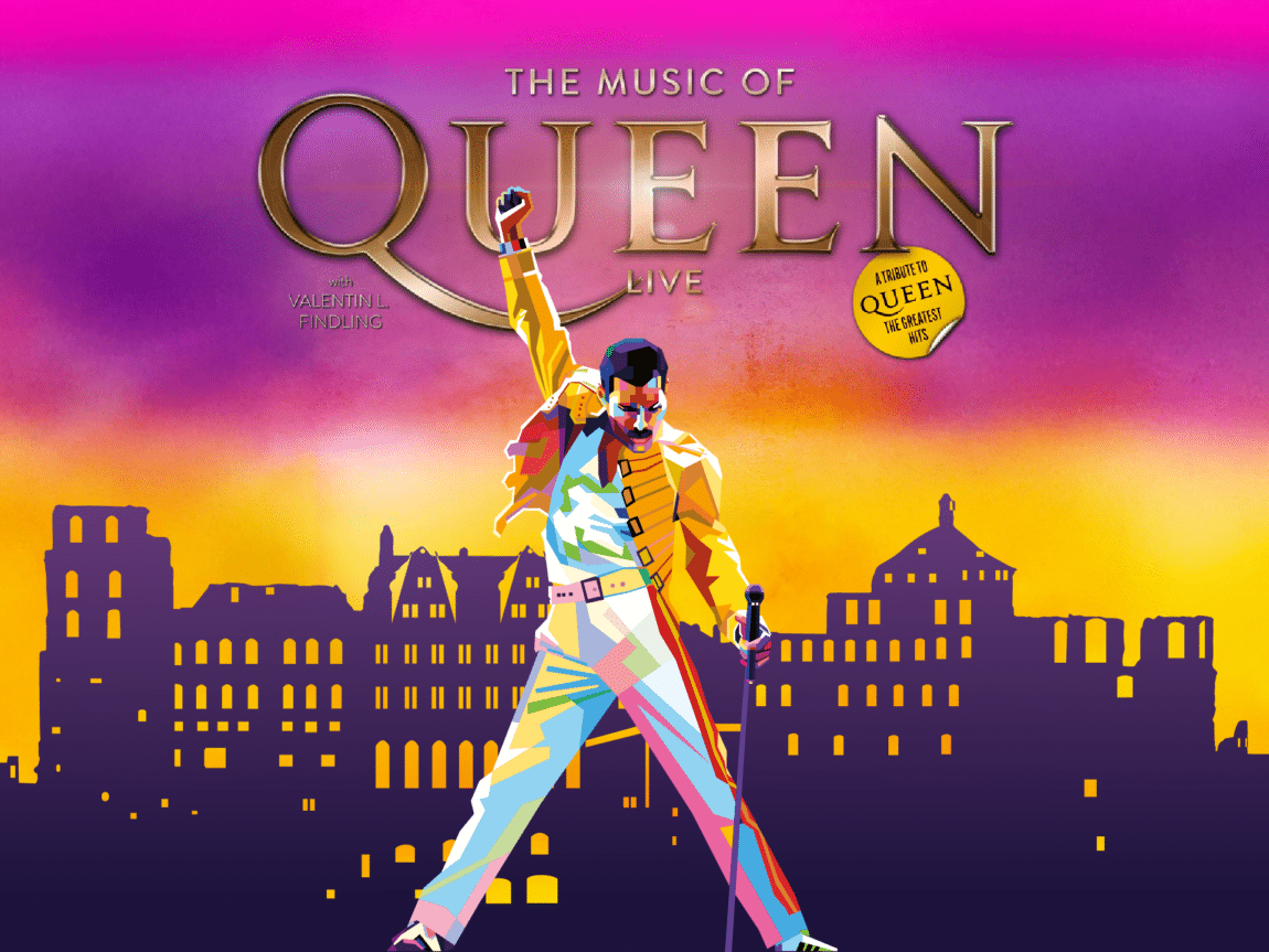 Queen Tribute Dinner-Show Bühne Schloss Heidelberg mit Valentin L. Findling als Freddie Mercury